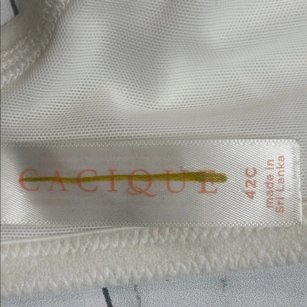 NWOT Cacique Lane Bryant Womans T-Shirt Bra White Lightly Lined UNDERWIRE 42C